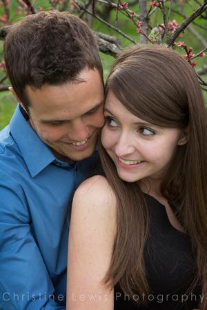 Chattanooga, "Christine Lewis Photography", TN, couples, dayton, engagement, natural, orchard, outdoor, peach, tennessee