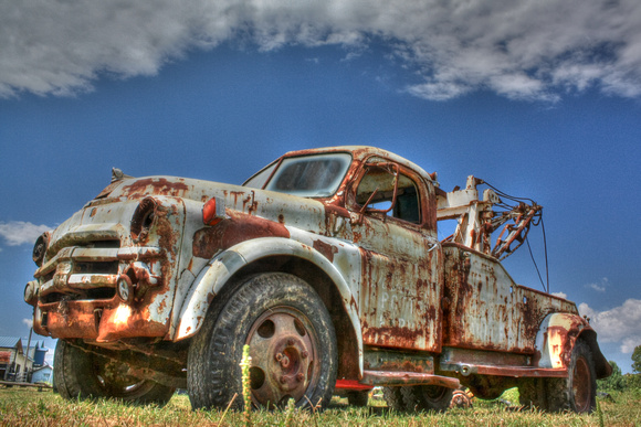 HDR, broken, down, rugged, rustic, tow, truck, vintage, worn