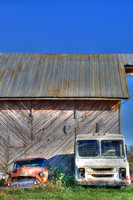HDR, abandoned, barn, "broken down", car, vehicle