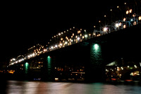 "Chattanooga, TN", "Tennessee River", "Walnut Street Bridge", bridge, bridge, light, night, "night scene", tennessee, water