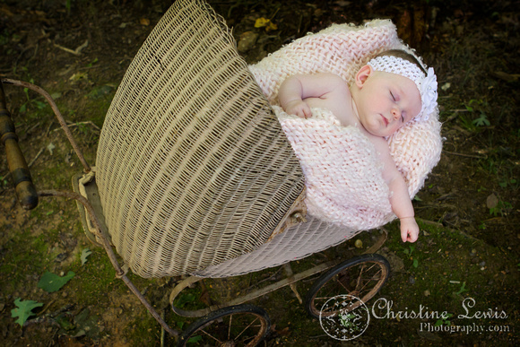 baby portrait photo shoot, chattanooga, tn, three months old, children, "Christine Lewis Photography", outdoor, sleeping, carriage, vintage