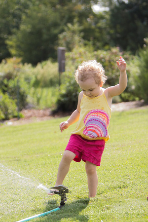 family portraits, photo shoot, professional, &quot;christine lewis photography&quot;, chattanooga, tennessee, tn, pictures, photographs, summer, red head, girl, toddler, curly, girl, sprinkler