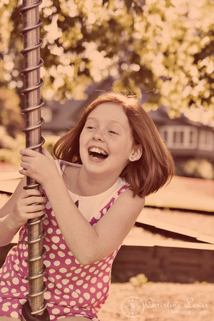 girl, ten year old, professional pictures, photo shoot, &quot;christine lewis photography&quot;, red head, pink, portraits, swinging