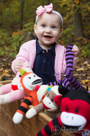 family portrait chattanooga, tennessee, tn, dayton, laurel falls, cumberland trail, christine lewis photography, lifestyle, baby girl, six months old, trail, sock monkey
