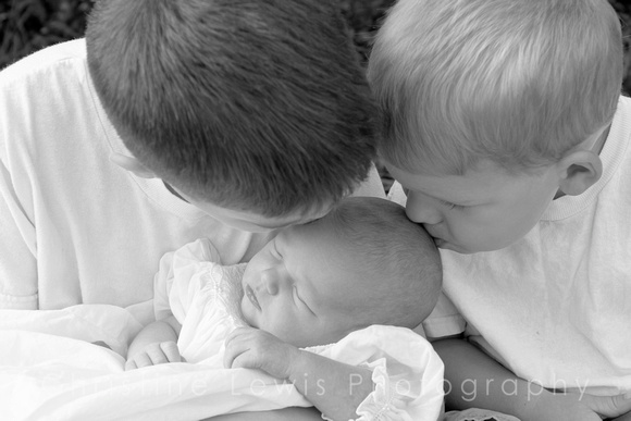 baby, chattanooga, "christine lewis photography", hixson, infant, newborn, portrait, professional, tennessee, tn, brothers, kissing forehead, girl