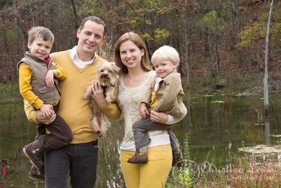 fall family portraits, enterprise south park, chattanooga, tennessee, tn, mustard yellow, boys, yorkshire terrier, pond, professional