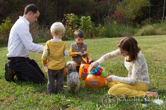 fall family portraits, enterprise south park, chattanooga, tennessee, tn, mustard yellow, boys, yorkshire terrier, pond, professional, decorating pumpkins