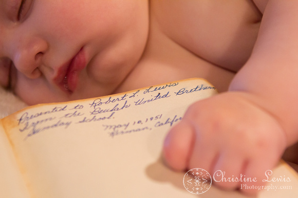 baby, portrait, professional, &quot;christine lewis photography&quot;, chattanooga, tn, tennessee, ringgold, four months old, white blanket, covers, snuggled, bible, sleep, heirloom