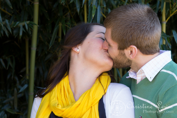 professional photographer chattanooga, tn, &quot;christine lewis photography&quot;, couple, anniversary, one year, love, marriage, bamboo, yellow, green, kissing