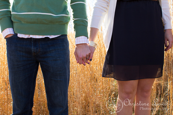 couple, professional photographer chattanooga, tn, &quot;christine lewis photography&quot; anniversary, one year, love, marriage, field, warm, green, tall grass, brown, rings, hands, details