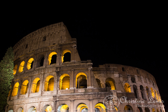 rome, italy, colosseum, &quot;christine lewis photography&quot;, home decor, fine art print, night, long exposure