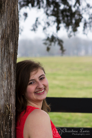 senior portrait, professional, chattanooga, ooltewah, tn, girl, female, class of 2013, &quot;christine lewis photography&quot;, outdoor, natural, coral, laugh, fence, tree