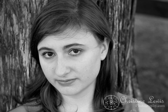 senior portrait, professional, chattanooga, ooltewah, tn, girl, female, class of 2013, &quot;christine lewis photography&quot;, outdoor, natural, black and white, tree