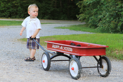 photography, chattanooga, tennessee, tn, portraits, outdoor, natural, park, playing, red wagon, antique, vintage, pulling, little boy