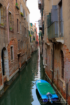 italy, venice, travel, &quot;christine lewis photography,&quot; home decor, fine art print, green boat, canal