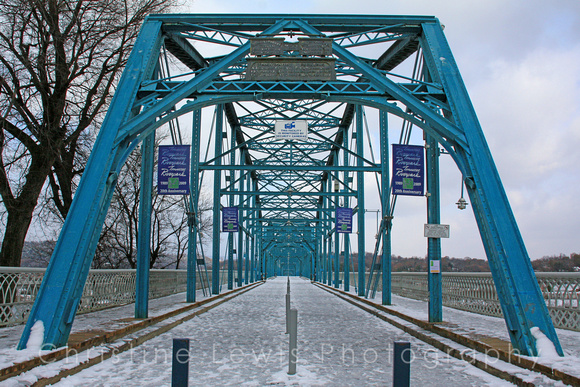 Chattanooga, Tennessee, blue, bridge, december, snow, "walnut street bridge"