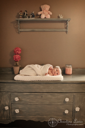 newborn portrait photo shoot chattanooga, tn, &quot;christine lewis photography&quot;, natural, nursery, changing table, dresser