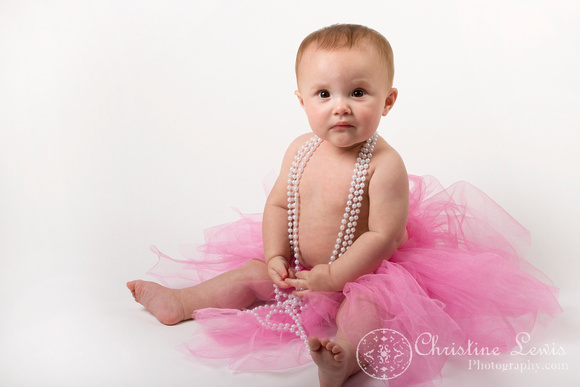baby photography, portrait, studio, chattanooga, tn, hixson, &quot;christine lewis photography&quot;, girl, pearls, tutu, pink, bow