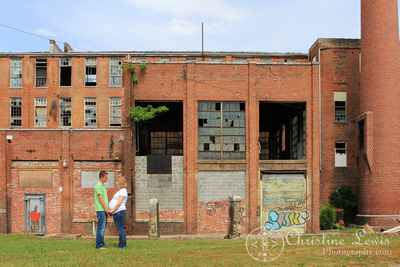 old woolen mill, cleveland, tennessee, tn, abandoned building, brick, maternity, professional photographer, portraits, first time parents, couple