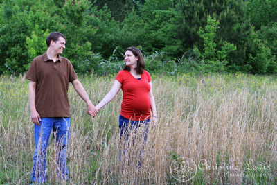 maternity, chattanooga, tennessee, couple, pregnant, expecting, professional photographer, pictures, &quot;christine lewis photography&quot;, parents, outdoor, natural light, woods, belly, lifestyle portraits, natural, field, tall grass, holding hands