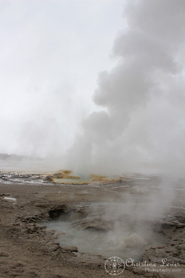 yellowstone national park, steam, landscape, wyoming, geysers