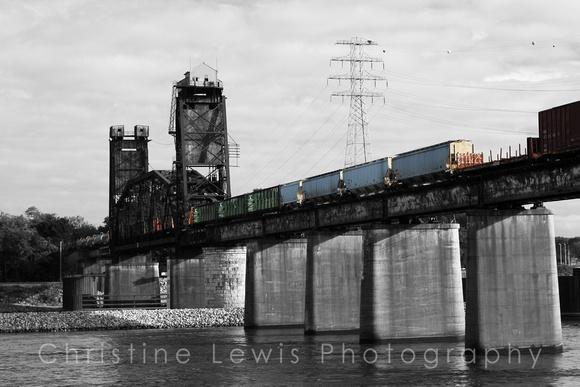 "CSX Railroad", "Chattanooga area photographs", "Christine Lewis Photography", "Hixson, TN", TennBridge, bridge, "fine art photography", "selective color"