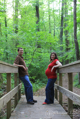 maternity, chattanooga, tennessee, couple, pregnant, expecting, professional photographer, pictures, &quot;christine lewis photography&quot;, parents, outdoor, natural light, woods, bridge, leading lines, natural, portrait, lifestyle