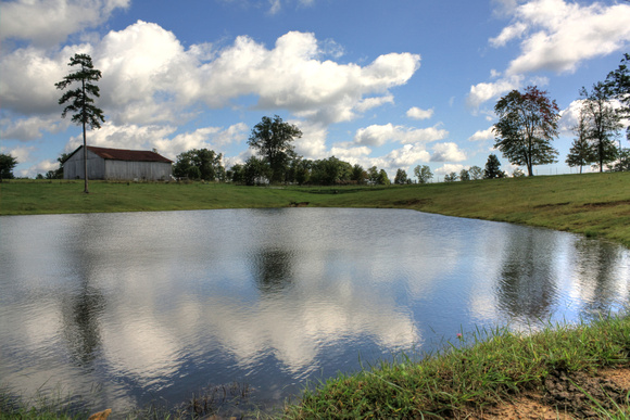 HDR, "christine lewis photography", clouds, countryside, farm, pond, rural, trees