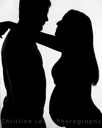maternity portrait professional silhouette "Christine Lewis Photography" couple pregnant