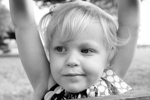 family portrait photography, professional, chattanooga, tennessee, tn, rural, outdoor, natural, little girl, two years old, fence, black and white