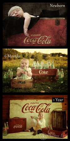 coca cola classic, vintage, coke, red, textured, baby, newborn, 6 months old, 1 year old, lifestyle photography, photographs, pictures, dayton, chattanooga, tennessee