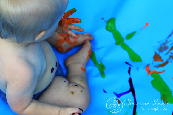1 year old, children photo shoot, portraits, professional, pictures, &quot;christine lewis photography&quot;, chattanooga, tn, tennessee, blue, finger paint, mess, colorful, details