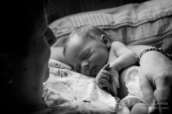 newborn photography, twins, chattanooga, tn, portraits, "christine lewis photography", baby, grandmother, black and white