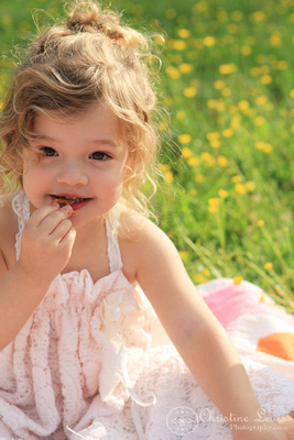 girls, yellow flowers, wildflowers, field, green, vintage, dresses, curly, brown hair, children, artistic, portraits, photographs, pictures, chattanooga, tennessee, tn, tea party, pretzel